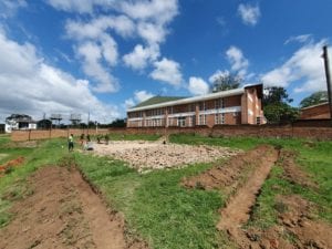 Volleyball court in Blantyre before renovation